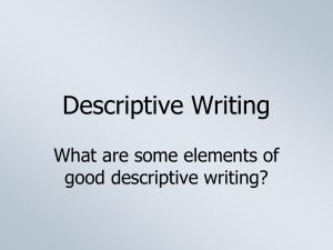 Elements of Descriptive Writing