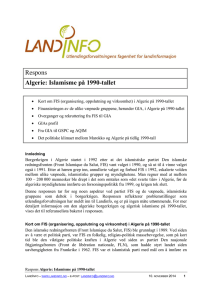 Respons Algerie: Islamisme på 1990-tallet