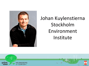 Johan Kuylenstierna Stockholm Environment Institute
