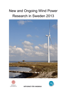 New and Ongoing Wind Power Research in Sweden 2013