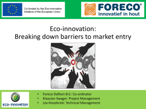 Eco-innovation: slechten van marktbarrieres voor nieuwe