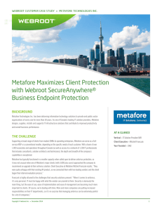Metafore Maximizes Client Protection with Webroot