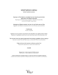Vegetarisch menu