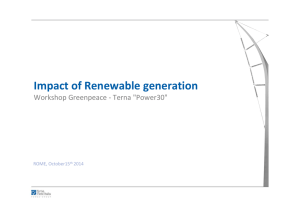 Impact of Renewable generation