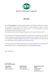 PRESS RELEASE On the 17th of April 2014, the