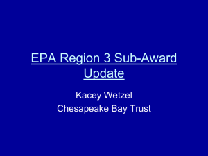 EPA Region 3 Sub-Award Update