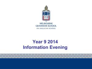 Year 9 2014 - Melbourne Grammar School