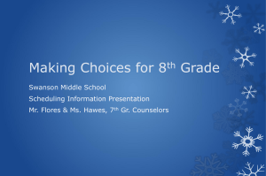Making choices for Grade 8
