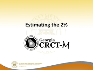 Estimating the 2% for CRCT-M