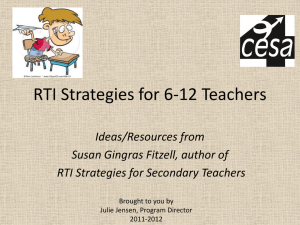 RtI Strategies for 6-12 Teachers (x)