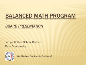 Balanced Math Program - Jurupa Unified School District