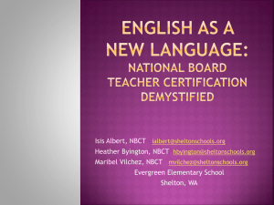 ENGLISH AS A NEW LANGUAGE: National board teacher