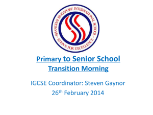 Primary to Senior School Transition Morning