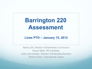 Understanding Assessment: January 2013 PEP