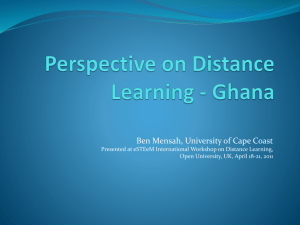 Presentation by Dr Ben Mensah, University of Cape Coast, Ghana