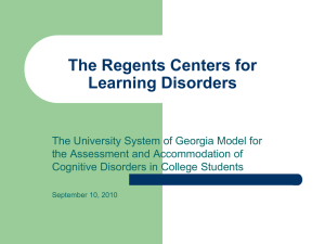 The Regents Centers for Learning Disorders