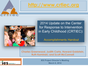 2014-2019 - Center for Response to Intervention in Early Childhood