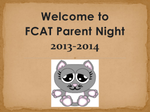 FCAT Parent Night 2013-2014 Presentation1
