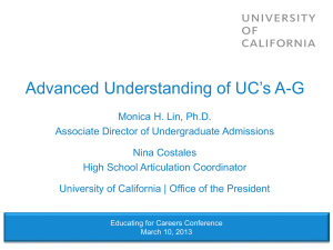 Advanced Understanding Of UC`s A-G