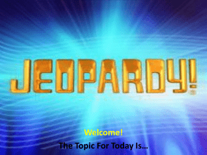 A-G Subject Requirements:Jeopardy