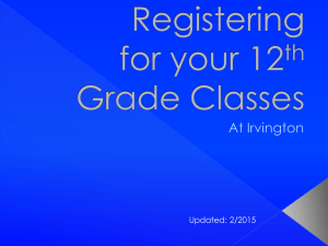 Registering for your 12th Grade Classes at IHS