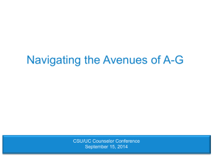 Navigating the Avenues of A-G - University of California