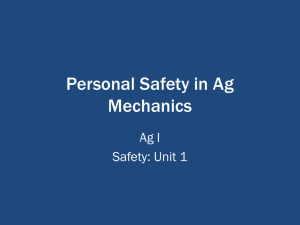 Personal Safety in Ag Mechanics