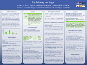 Cases of adult Korean heritage language learners (pilot study)