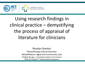 Using Research Findings in Clinical Practice-Rosalyn