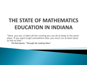 the state of mathematics education in indiana