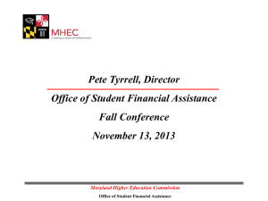 Office of Student Financial Assistance Presentation - DE-DC-MD