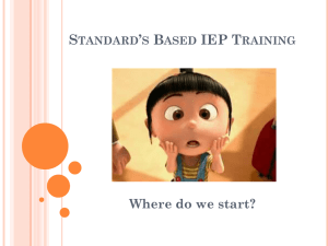 Standards Based IEP Training - Alexandria, Minnesota School