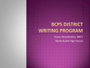 BCPS DISTRICT Writing program - Bullitt County Public Schools