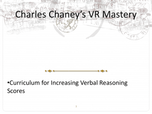 MCAT Chaney`s Verbal Reasoning Mastery Lecture Notes #8
