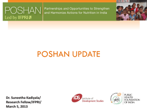 POSHAN Coalition March 5th 2013 Suneetha Kadiayala