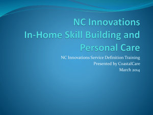NC Innovations In-Home Skill Building and Personal