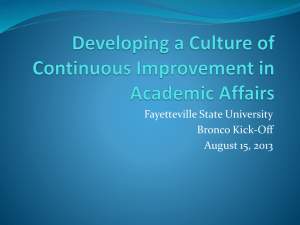 Developing A Culture of Continuous Improvement