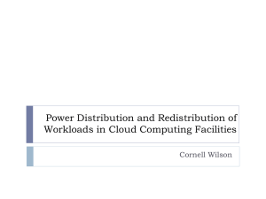 Power Distribution and Redistribution of Workloads in Cloud