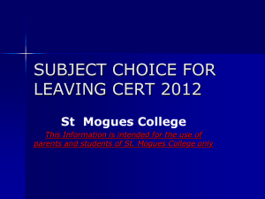 subject choice for leaving cert - Cavan and Monaghan Education