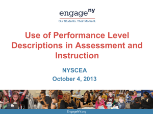 Use of Performance Level Descriptions in Assessment and