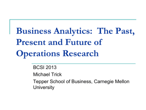 The Past, Present and Future of Operations Research