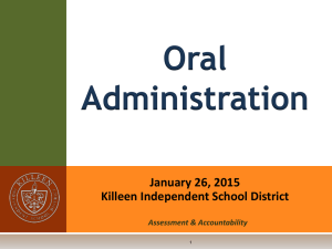STAAR Oral Admin Training - Killeen Independent School District