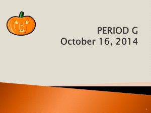 Period G, Oct 16, 2014