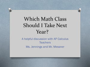 Which Math Class Should I Take Next Year?