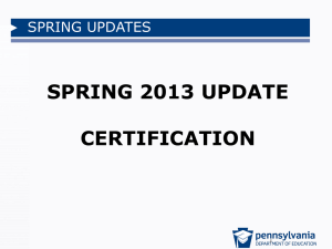 PA Certification Updates