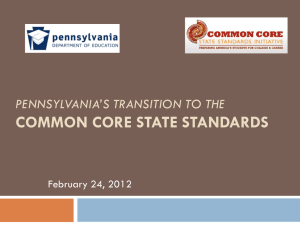 Pennsylvania`s Transition to the Common Core State Standards