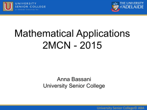 Maths Applications Transistion Lecture