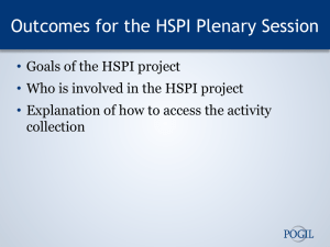 HSPI Plenary - pogilnw.org