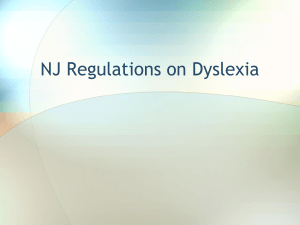 NJ Regulations on Dyslexia