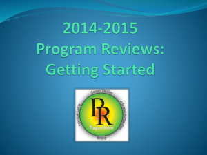2011-2012 Program Reviews: Getting Started